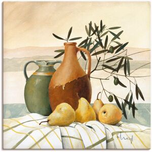 Artland Leinwandbild »Stillleben mit Birnen«, Vasen & Töpfe, (1 St.), auf... braun Größe