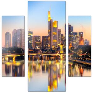 Wall-Art Mehrteilige Bilder »Frankfurter Lichter (3 teilig)«, (Set, 3 St.),... mehrfarbig Größe