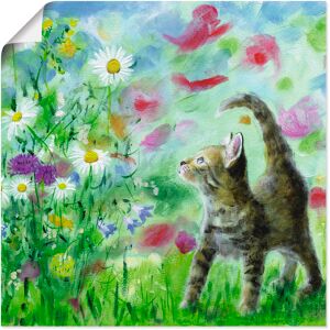 Artland Wandbild »Sommerwiese mit Kätzchen«, Haustiere, (1 St.), als... grün Größe