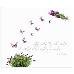 Artland Küchenrückwand »Lila Schmetterlinge an Lavendel«, (1 tlg.), Alu... weiss Größe