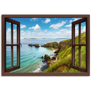 Artland Wandbild »Küstenweg in Nordirland durchs Fenster«, Meer Bilder, (1... grün Größe
