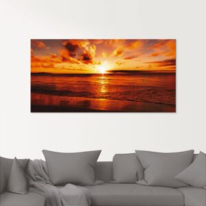 Artland Glasbild »Schöner Sonnenuntergang Strand«, Gewässer, (1 St.), in... orange Größe