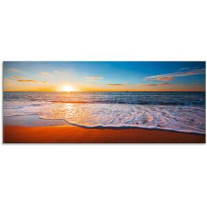 Artland Glasbild »Sonnenuntergang und das Meer«, Strand, (1 St.) blau Größe