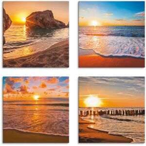 Artland Leinwandbild »Sonnenuntergänge am Strand & Meer«, Sonnenaufgang &... orange Größe