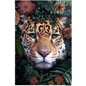 Reinders! Poster »Leopard Blumen - Pflanzen - Farbenfroh - Tiermotiv«, (1 St.) mehrfarbig Größe