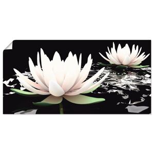 Artland Wandbild »Zwei Lotusblumen auf dem Wasser«, Blumen, (1 St.), als... schwarz Größe