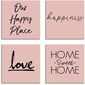 Artland Leinwandbild »Ort Glück Liebe Home sweet Home«, Sprüche & Texte, (4... schwarz Größe