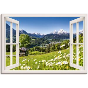 Artland Wandbild »Fensterblick Bayerischen Alpen«, Berge, (1 St.), als... weiss Größe