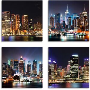 Artland Leinwandbild »Sydney Hafen und New York Times Square«, Städte, (4... blau Größe