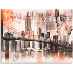 Artland Wandbild »New York Skyline Collage V«, Amerika, (1 St.), als... orange Größe