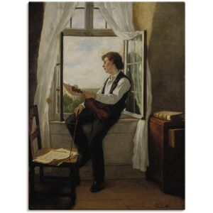 Artland Leinwandbild »Der Geiger am Fenster. 1861«, Mann, (1 St.), auf... braun Größe