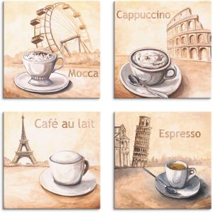 Artland Leinwandbild »Mocca Cappuccino Café au lait Espresso«, Getränke, (4... naturfarben Größe