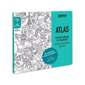 Omy - Poster Zum Ausmalen, Atlas, 24.5x1.2x26.5cm, Multicolor