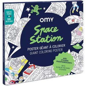 Omy - Poster Zum Ausmalen, Space Station, 24.5x1.2x26.5cm, Multicolor