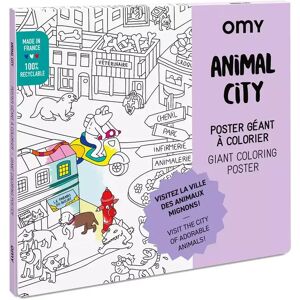 Omy - Poster Zum Ausmalen, Animal City, 24.5x1.2x26.5cm, Multicolor