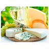 Artland Wandbild »Käse & Wein«, Lebensmittel, (1 St.), als Leinwandbild,... naturfarben Größe