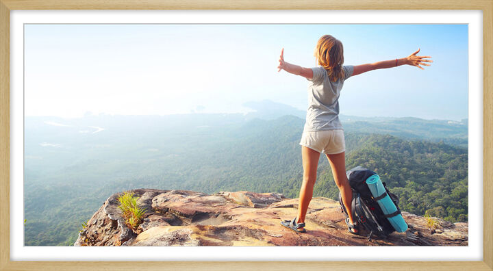 myposter Poster im Bilderrahmen Buchenholz mit Maserung als Panorama im Format 20 x 10 cm