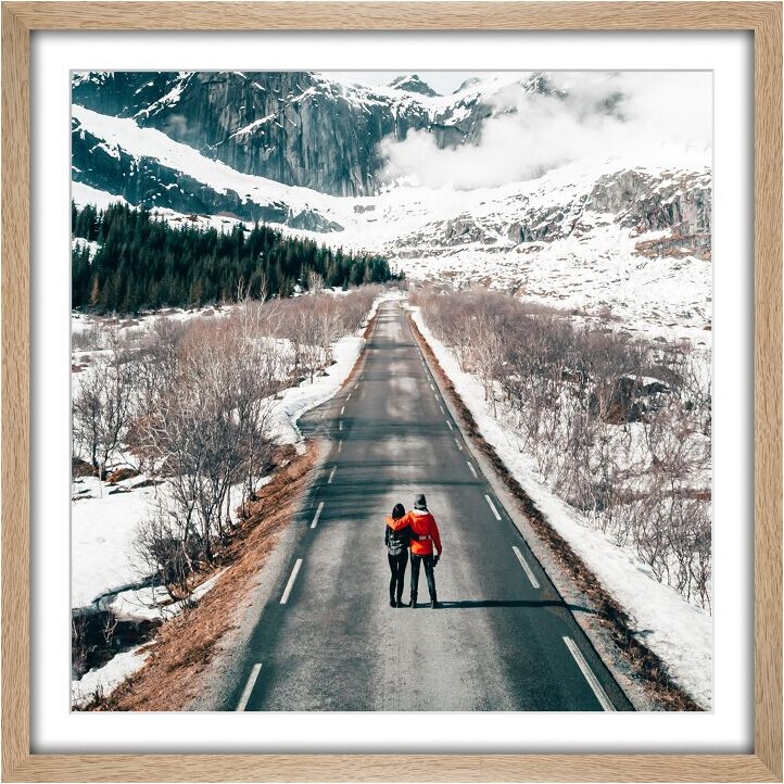 myposter Druck auf handgeschöpftes Papier im Bilderrahmen Eichenholz mit Maserung als Panorama im Format 20 x 10 cm