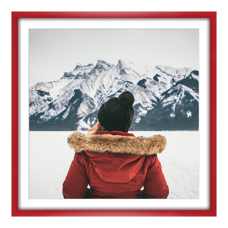 myposter Fotodruck auf hochwertiges Papier im Holzbilderrahmen in rot im Format 18 x 13 cm