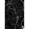 POSTERS Mapa Ostrava black, (26.7 x 40 cm)