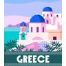 Ilustrace Travel to Greece Poster Travel, Greek, VectorUp, (30 x 40 cm)