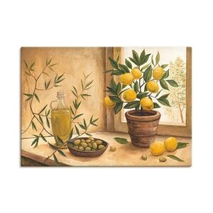 ARTland Leinwandbilder Wandbild Bild auf Leinwand Oliven und Zitronen Größe: 100x70 cm