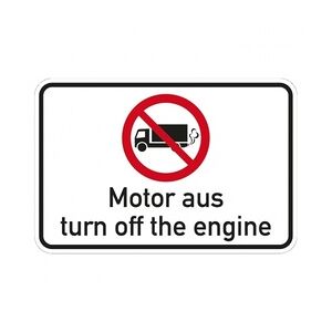 Schild I Hinweisschild Motor aus, deutsch/englisch, Aluminium, 600x400mm