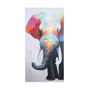 Mendler Ölgemälde Elefant II, 100% handgemaltes Wandbild Gemälde XL, 140x70cm