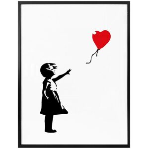 K&L WALL ART Banksy Poster Graffiti Bilder Girl with the red balloon 80x100cm Wanddeko Kinderzimmer