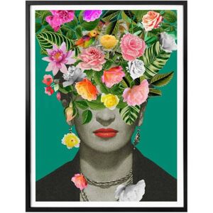 K&L WALL ART Frida Floral Studio Poster Blumen Illustration Frida Kahlo 80x100cm Wanddeko Wandposter