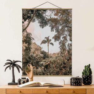 MICASIA Stoffbild mit Posterleisten - Garten auf Madeira - Hochformat 4:3 Größe HxB: 133.5cm x 100cm Material: Eiche