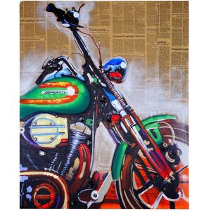 HHG Wandbild Motorrad, 100% handgemaltes Ölgemälde Gemälde xl, 80x100cm - multicolour