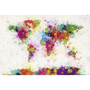 CLOSE UP World Map Paint Drop Poster Michael Tompsett Weltkarte xxl Poster. Die Welt in Wasserfarben.