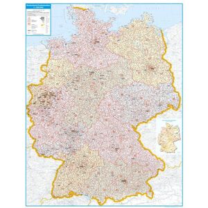 - Postleitzahlenkarte Deutschland als Poster: 1:700.000, Format ca. 100 x 140cm, mattes Papier