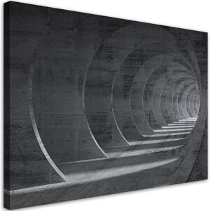 Feeby Leinwandbild Grauer Tunnel 3d