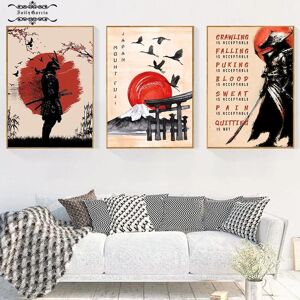Iaidegou-7 Japanisches Samurai-Poster, Mount Fuji, Leinwandgemälde, Zitat, Druck, Mond, Abstrakte Japan-Wandkunst, Bilder Für Wohnzimmer, Heimdekoration