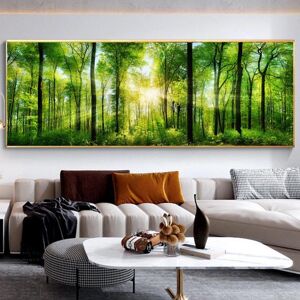 Aidegou12 Landschaft Grün Gelb Wald Baum Leinwand Malerei Sonnenlicht Poster Und Drucke Wand Bilder Wohnzimmer Wohnkultur Kein Rahmen