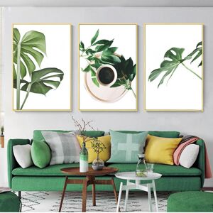 Iaidegou-9 Monstera Deliciosa Grüne Pflanze Kreative Moderne Blattdekoration Malerei Ölgemälde Wandbilder Für Wohnzimmer Wohnkultur