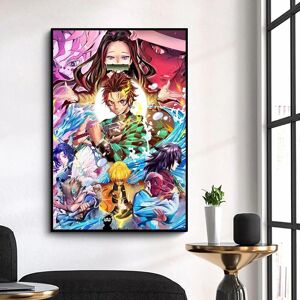 Aidegou10 Demon Slayer Anime-Poster, Cartoon-Charakter, Dekorative Wandbilder, Kinderzimmer, Wandkunst, Drucke, Moderne Heimdekoration, Leinwandgemälde, Ohne Rahmen
