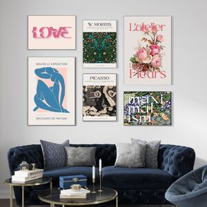 Iaidegou-10 Matisse Nouvelle Leinwandgemälde William Morris Ausstellung Museum Poster Und Drucke Abstrakte Wandkunst Bilder Für Heimdekoration