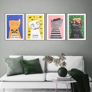 Iaidegou-10 Abstrakte Catlo Malerei Pablo Katze Druck Auf Leinwand Poster Picatso Tanz Van Gogh Katzen Wand Bilder Für Wohnzimmer Wohnkultur