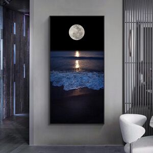 Aidegou3 Moderne Nacht Mond Ozean Landschaft Poster Und Drucke Nordic Leinwand Malerei Innen Galerie Dekor Wand Bild Kein Rahmen Cuadros