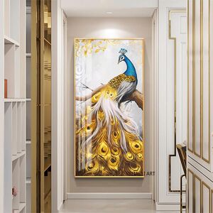 Aidegou10 Tierkunst-Pfau-Wandbilder Für Wohnzimmer, Glücksvogel-Stil, Große Poster Und Drucke, Moderne Kunst, Ungerahmt