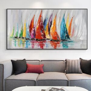 Aidegou30 Abstraktes Buntes Segelboot-Ölgemälde Auf Leinwand, Moderne Poster Und Drucke, Wandkunst, Bilder Für Wohnzimmer, Heimdekoration, Ohne Rahmen