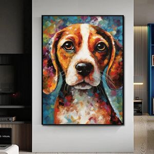 Aidegou13 Lustiger Hund Haustier Leinwand Gemälde Wandkunst Akita Beagle Australischer Schäferhund Welpe Poster Drucke Für Wohnzimmer Home Decor Ästhetisch Kein Rahmen