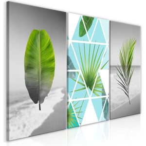 Artgeist Wandbild - Leaves on the Beach (3 Parts)