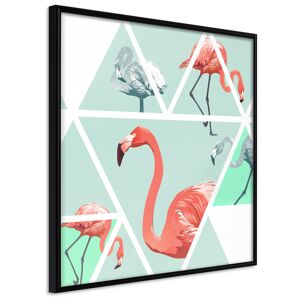 Artgeist Poster - Tropical Mosaic with Flamingos (Square)