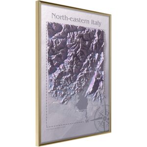 Artgeist Poster - Raised Relief Map: North-Eastern Italy