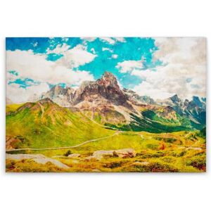 Tadessi Leinwandbild Berge M1-No.50199   Wandbild 60 x 90 cm   Grün Blau Landschaft K...