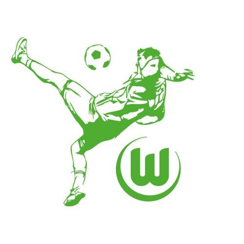 Wall-Art Wandtattoo WALL-ART „VfL Wolfsburg – Fußballspieler“ Wandtattoos Gr. B/H/T: 110 cm x 101 cm x 0,1 cm, grün Wandtattoos Wandsticker